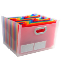 Classificatore con maniglia Crystal - 24 tasche - 33 x 23.5 x 25 cm - PP - Exacompta