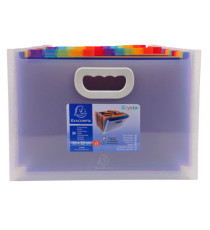 Classificatore con maniglia Crystal - 24 tasche - 33 x 23.5 x 25 cm - PP - Exacompta