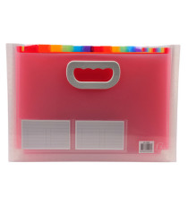 Classificatore con maniglia Crystal - 24 tasche - 33 x 23.5 x 25 cm - PP - Exacompta