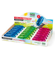 Colla a nastro Coprex - permanente - 6 mm x 8 mt - Lebez - expo 18 pezzi Colla a nastro Coprex - permanente - 6 mm x 8 mt - Lebez - expo 18 pezzi