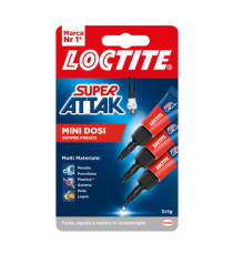 Colla Super Attak - 1 gr - trasparente - Loctite - conf. 3 pezzi Colla Super Attak - 1 gr - trasparente - Loctite - conf. 3 pezzi