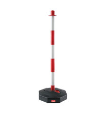 Colonnina segnaletica con base riempibile - H 85 cm - bianco/rosso - Valex