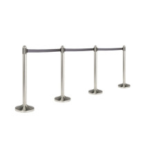 Colonnina segnapercorso cromata - altezza 100 cm - nastro retrattile grigio da 210 cm - Securit Colonnina segnapercorso cromata - altezza 100 cm - nastro retrattile grigio da 210 cm - Securit