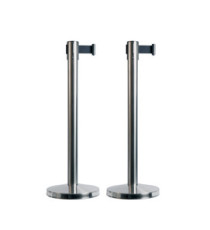 Colonnine segnapercorso Budget Retractable - altezza 88 cm - nastro nero da 210 cm - Securit - set 2 pezzi Colonnine segnapercorso Budget Retractable - altezza 88 cm - nastro nero da 210 cm - Securit - set 2 pezzi