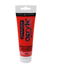 Colore acrilico fine Graduate - 120 ml - arancio cadmio scuro - Daler Rowney Colore acrilico fine Graduate - 120 ml - arancio cadmio scuro - Daler Rowney