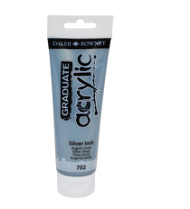 Colore acrilico fine Graduate - 120 ml - argento imitazione - Daler Rowney