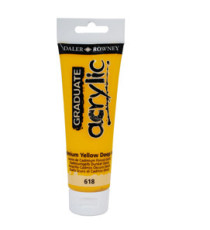 Colore acrilico fine Graduate - 120 ml - giallo cadmio scuro - Daler Rowney Colore acrilico fine Graduate - 120 ml - giallo cadmio scuro - Daler Rowney
