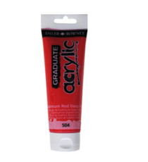 Colore acrilico fine Graduate - 120 ml - rosso cadmio scuro imitazione - Daler Rowney Colore acrilico fine Graduate - 120 ml - rosso cadmio scuro imitazione - Daler Rowney