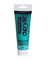 Colore acrilico fine Graduate - 120 ml - verde metal - Daler Rowney Colore acrilico fine Graduate - 120 ml - verde metal - Daler Rowney