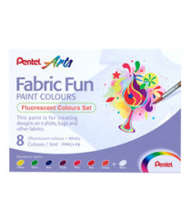 Colore in tubetto per tessuto Fabric Fun - colori fluo assortiti - Pentel - conf. 8 pezzi Colore in tubetto per tessuto Fabric Fun - colori fluo assortiti - Pentel - conf. 8 pezzi