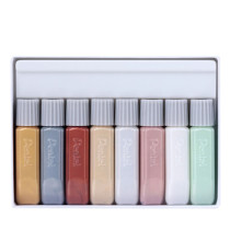 Colore in tubetto per tessuto Fabric Fun - colori sparkling assortiti - Pentel - conf. 8 pezzi Colore in tubetto per tessuto Fabric Fun - colori sparkling assortiti - Pentel - conf. 8 pezzi