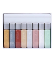 Colore in tubetto per tessuto Fabric Fun - colori sparkling assortiti - Pentel - conf. 8 pezzi Colore in tubetto per tessuto Fabric Fun - colori sparkling assortiti - Pentel - conf. 8 pezzi