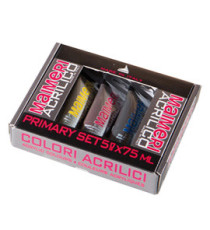 Colori acrilici Primary - colori assortiti - Maimeri - set 5 tubetti da 75 ml Colori acrilici Primary - colori assortiti - Maimeri - set 5 tubetti da 75 ml