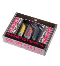 Colori acrilici Primary - colori assortiti - Maimeri - set 5 tubetti da 75 ml Colori acrilici Primary - colori assortiti - Maimeri - set 5 tubetti da 75 ml