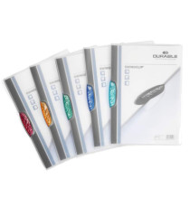 Cartelline con clip Swingclip - PPL - 22x31 cm - clip colorata - trasparente - Durable - conf. 5 pezzi