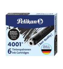 Cartucce inchiostro 4001 (TP/6) -  lunghezza 39mm - nero - Pelikan  - conf. 6 pezzi Cartucce inchiostro 4001 (TP/6) -  lunghezza 39mm - nero - Pelikan  - conf. 6 pezzi