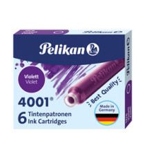 Cartucce inchiostro 4001 (TP/6) - lunghezza 39mm - viola - Pelikan - scatola 6 cartucce Cartucce inchiostro 4001 (TP/6) - lunghezza 39mm - viola - Pelikan - scatola 6 cartucce