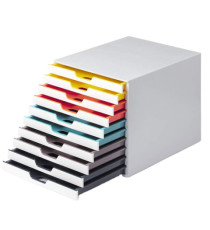 Cassettiera 10 cassetti colorati varicolor - bianco ghiaccio - 2,5cm - Durable Cassettiera 10 cassetti colorati varicolor - bianco ghiaccio - 2,5cm - Durable