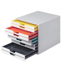 Cassettiera 10 cassetti colorati varicolor - bianco ghiaccio - 2,5cm - Durable Cassettiera 10 cassetti colorati varicolor - bianco ghiaccio - 2,5cm - Durable