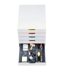 Cassettiera 5 cassetti colorati - bianco ghiaccio - cassetti 5 cm - Durable Cassettiera 5 cassetti colorati - bianco ghiaccio - cassetti 5 cm - Durable