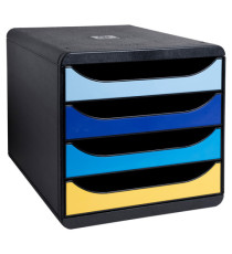 Cassettiera Big Box Bee Blue - 4 cassetti A4 - nero/multicolore - Exacompta Cassettiera Big Box Bee Blue - 4 cassetti A4 - nero/multicolore - Exacompta