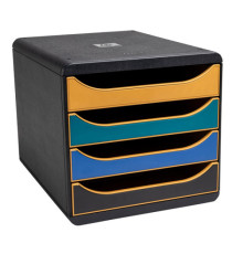 Cassettiera Big Box NeoDeco - 4 cassetti - 34,7 x 27,8 x 26,7 cm - multicolore - Exacompta Cassettiera Big Box NeoDeco - 4 cassetti - 34,7 x 27,8 x 26,7 cm - multicolore - Exacompta