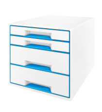 Cassettiera Cube - 28,7 x 27 x 36,3 cm - 4 cassetti - bianco/azzurro - Leitz Cassettiera Cube - 28,7 x 27 x 36,3 cm - 4 cassetti - bianco/azzurro - Leitz