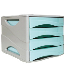 Cassettiera Keep Colour Pastel - 25 x 32 cm - cassetti 5 cm - grigio/azzurro - Arda