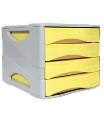 Cassettiera Keep Colour Pastel - 25 x 32 cm - cassetti 5 cm - grigio/giallo - Arda