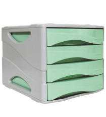 Cassettiera Keep Colour Pastel - 25 x 32 cm - cassetti 5 cm - grigio/verde - Arda