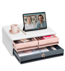 Cassettiera Moov'up 9-021S Mineral con serratura - 2 cassetti piccoli + 1 grande - 37 x 27,45 x 14,6 cm - multicolore - Cassettiera Moov'up 9-021S Mineral con serratura - 2 cassetti piccoli + 1 grande - 37 x 27,45 x 14,6 cm - multicolore -