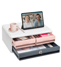 Cassettiera Moov'up 9-021S Mineral con serratura - 2 cassetti piccoli + 1 grande - 37 x 27,45 x 14,6 cm - multicolore - Cassettiera Moov'up 9-021S Mineral con serratura - 2 cassetti piccoli + 1 grande - 37 x 27,45 x 14,6 cm - multicolore -