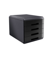 Cassettiera Mydesk - 29,5 x 38,5 x 28,2 cm - 4 cassetti da 4,5 cm - grigio/nero - Arda Cassettiera Mydesk - 29,5 x 38,5 x 28,2 cm - 4 cassetti da 4,5 cm - grigio/nero - Arda