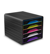 Cassettiera Smoove - 36 x 28,8 x 27 cm - 5 cassetti standard - nero/multicolore - Cep
