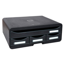 Cassettiera Toolbox  - 27 x 35,5 x 13,5 cm - 4 cassetti - nero - Exacompta Cassettiera Toolbox  - 27 x 35,5 x 13,5 cm - 4 cassetti - nero - Exacompta