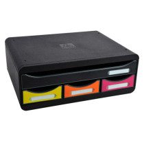 Cassettiera Toolbox  - 27 x 35,5 x 13,5 cm - 4 cassetti - nero/arlecchino - Exacompta Cassettiera Toolbox  - 27 x 35,5 x 13,5 cm - 4 cassetti - nero/arlecchino - Exacompta