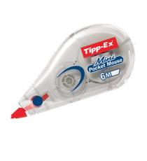 Correttore a nastro Mini Pocket Mouse - 5mm x 6mt - trasparente - Tipp Ex - box 10 correttori Correttore a nastro Mini Pocket Mouse - 5mm x 6mt - trasparente - Tipp Ex - box 10 correttori