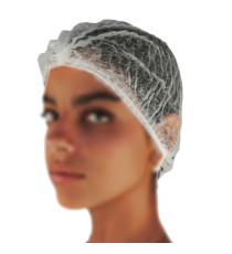 Cuffie a clip plissettate - taglia unica - diametro 53 cm - PLP - bianco - Worker - conf. 100 pezzi