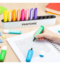 Desk set evidenziatori - punta a scalpello - colori assortiti - Pantone - conf. 12 pezzi