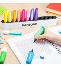 Desk set evidenziatori - punta a scalpello - colori assortiti - Pantone - conf. 12 pezzi
