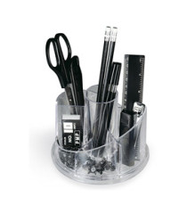 Desk set girevole portatutto - plexiglass - 13x16x12 cm - accessori inclusi - trasparente - Lebez Desk set girevole portatutto - plexiglass - 13x16x12 cm - accessori inclusi - trasparente - Lebez