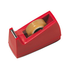 Dispenser da tavolo - per nastri adesivi 33 m - rosso - Lebez