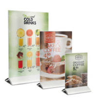 Display da tavolo - A5 - base acciaio - Securit