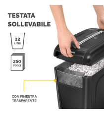 Distruggidocumenti 60CS - a frammenti - 22L - Fellowes Distruggidocumenti 60CS - a frammenti - 22L - Fellowes