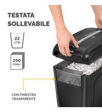 Distruggidocumenti 60CS - a frammenti - 22L - Fellowes Distruggidocumenti 60CS - a frammenti - 22L - Fellowes