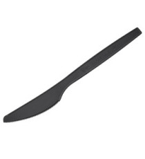 Coltello monouso in CPLA - 16 cm - nero - Leone - conf. 50 pezzi