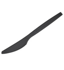 Coltello monouso in CPLA - 16 cm - nero - Leone - conf. 50 pezzi