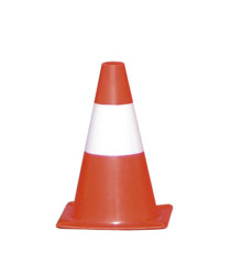 Cono segnaletico - H 30 cm - bianco/rosso