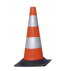 Cono segnaletico - rifrangente - H 50 cm - bianco/rosso Cono segnaletico - rifrangente - H 50 cm - bianco/rosso