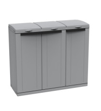 Contenitore EcoCab 3 per raccolta differenziata - 102x39x88,7 cm - 3 portasacco da 110 L ciascuno - Terry